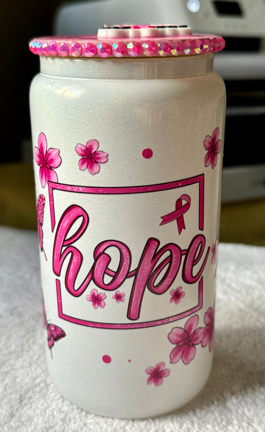 Hope Breast Cancer Awareness Shimmer Can