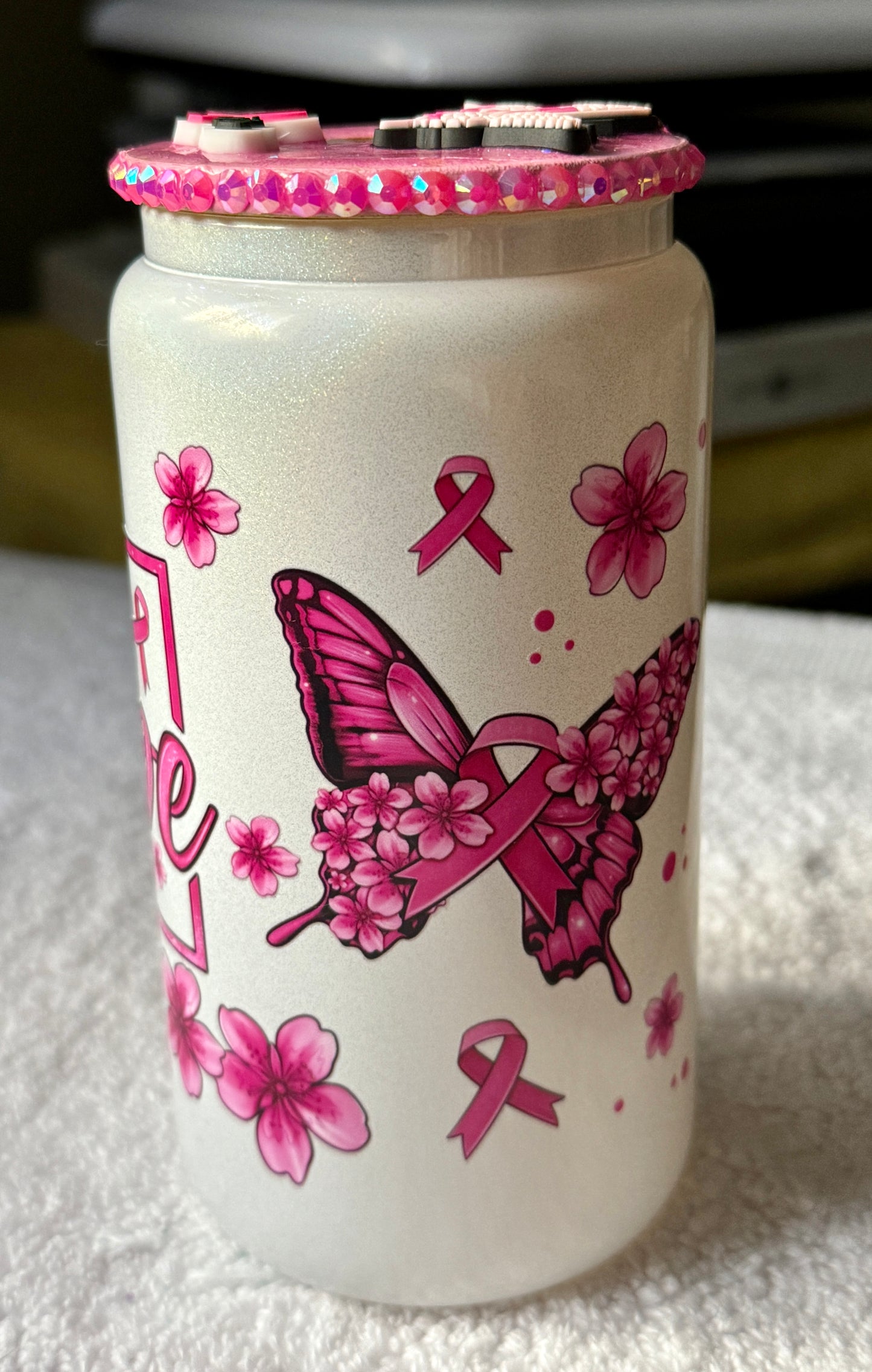 Hope Breast Cancer Awareness Shimmer Can