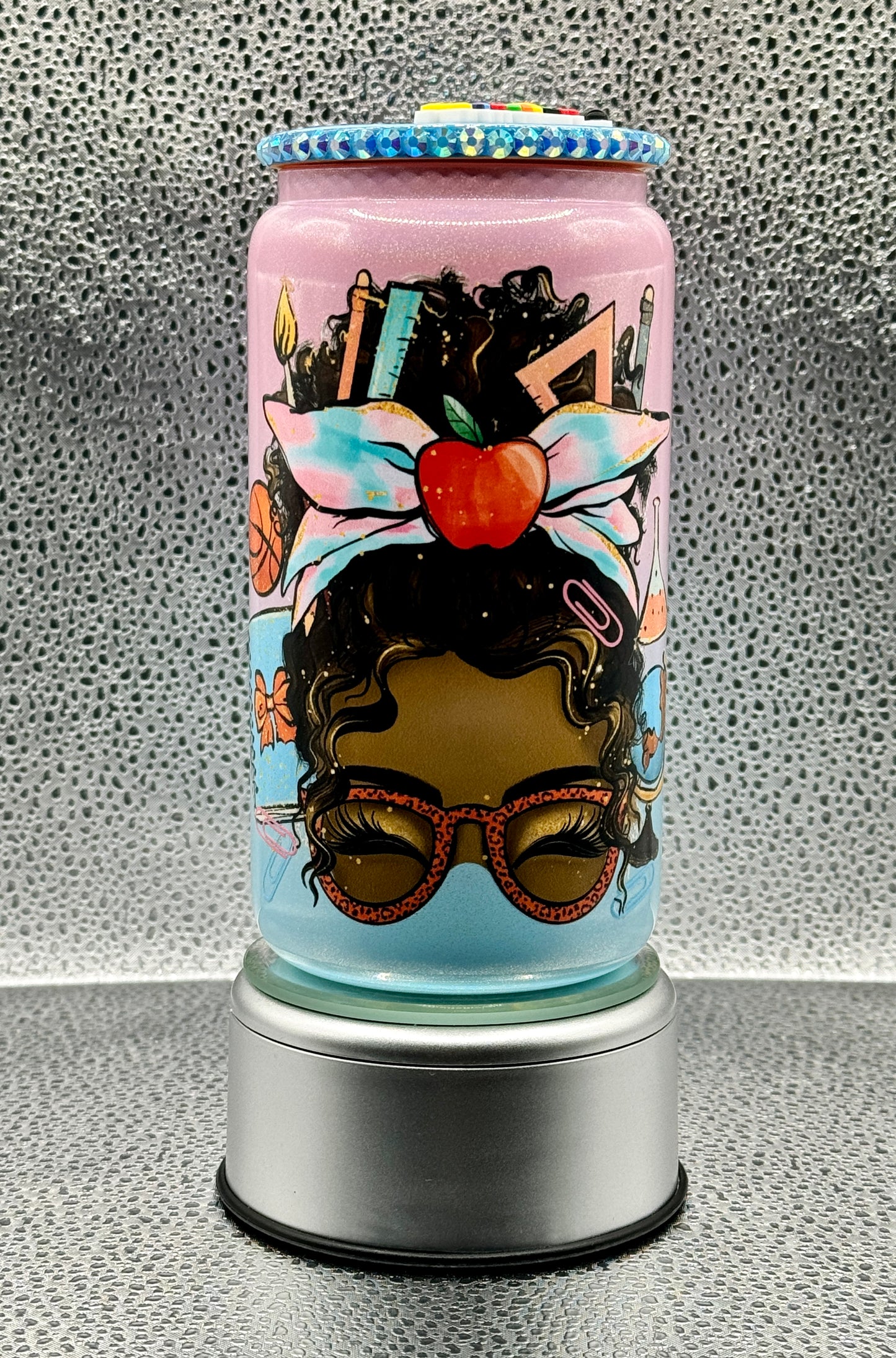 Teacher Life Ombré Glass Can